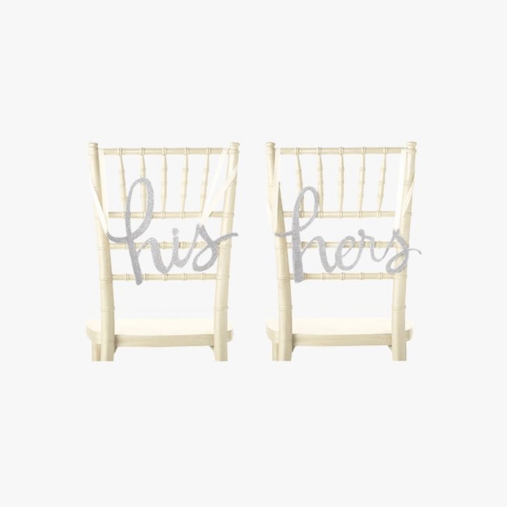 His and Hers Bridal Chair Signs